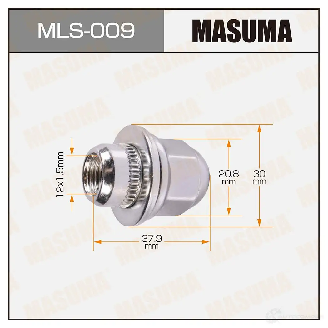 Гайка колесная M12x1.5(R) под ключ 21 MASUMA MLS-009 6ML7U UP 1422883085 изображение 0