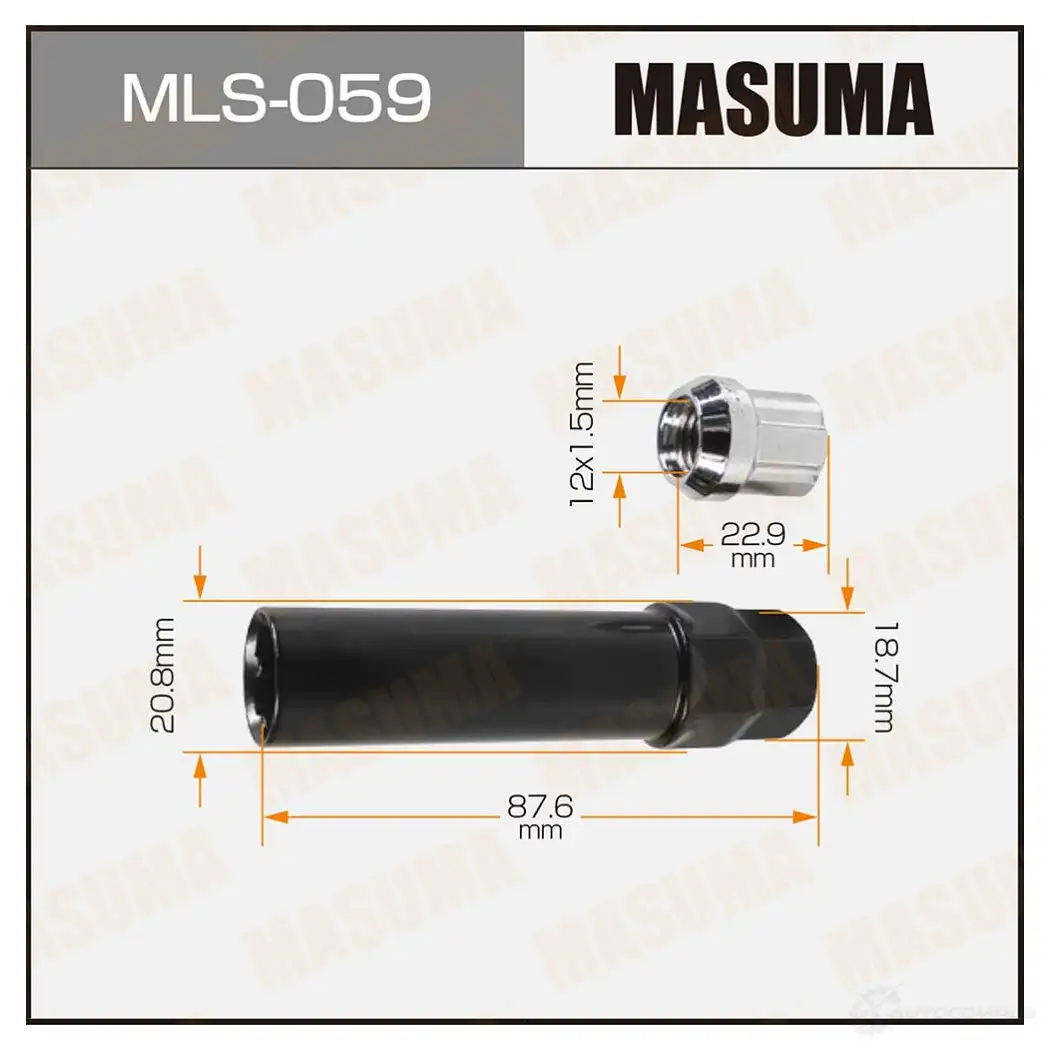 Гайка колесная M 12x1.5(R) с секретом (набор) MASUMA 00Y4QS 3M4 H2Z MLS059 1422883139