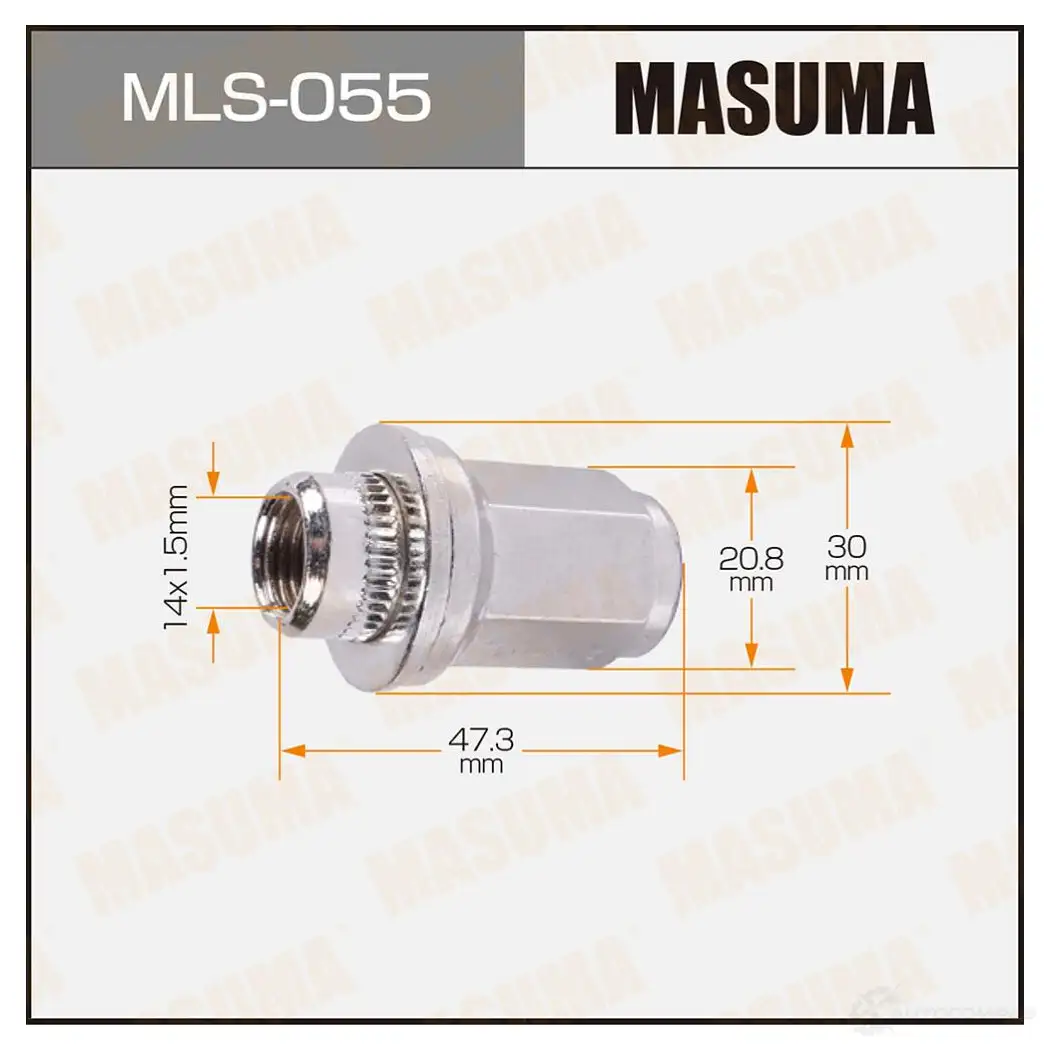 Гайка колесная M 14x1.5(R) под ключ 21 MASUMA NVEW O MBD1B 1422883068 MLS055