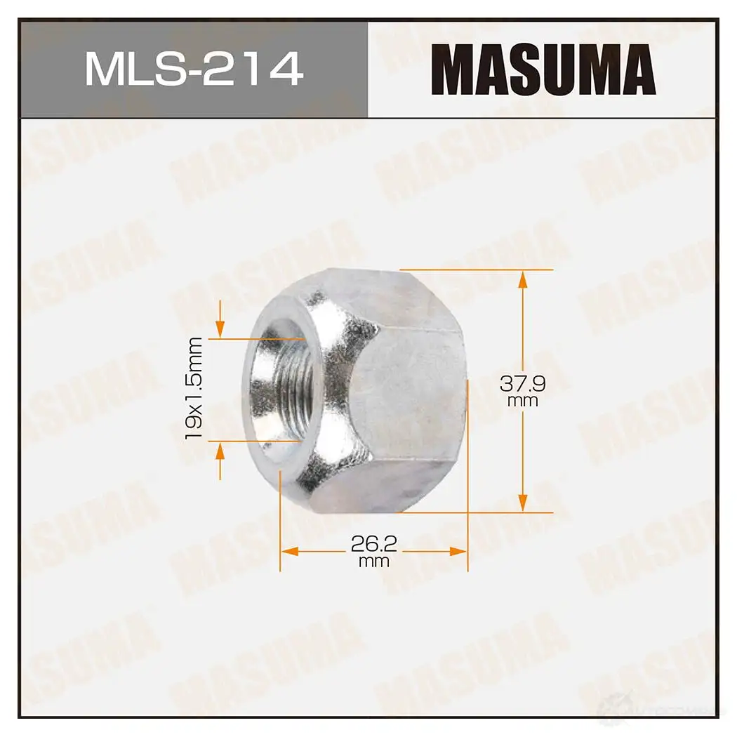 Гайка колесная M19x1.5(R) под ключ 38 открытая MASUMA XXA YD MLS-214 1422882985