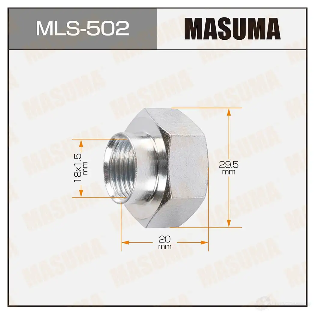 Гайка ШРУСа M18x1.5(R) под ключ 30 MASUMA 1422883012 2 IGJ5 FH9FT7T MLS502 изображение 0