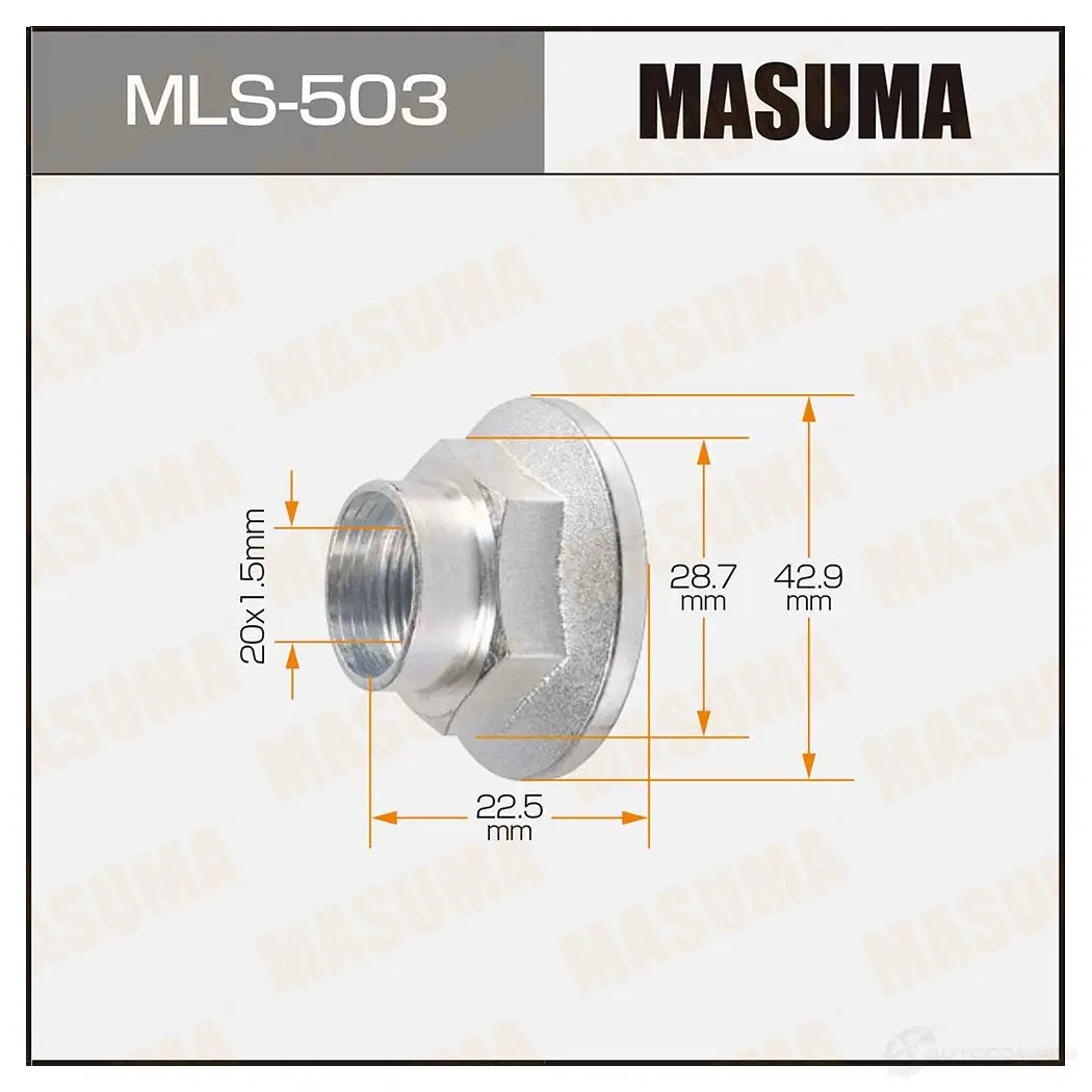 Гайка ШРУСа M20x1.5(R) под ключ 29 MASUMA MLS503 DO37O9 OQW 8W7 1422883011