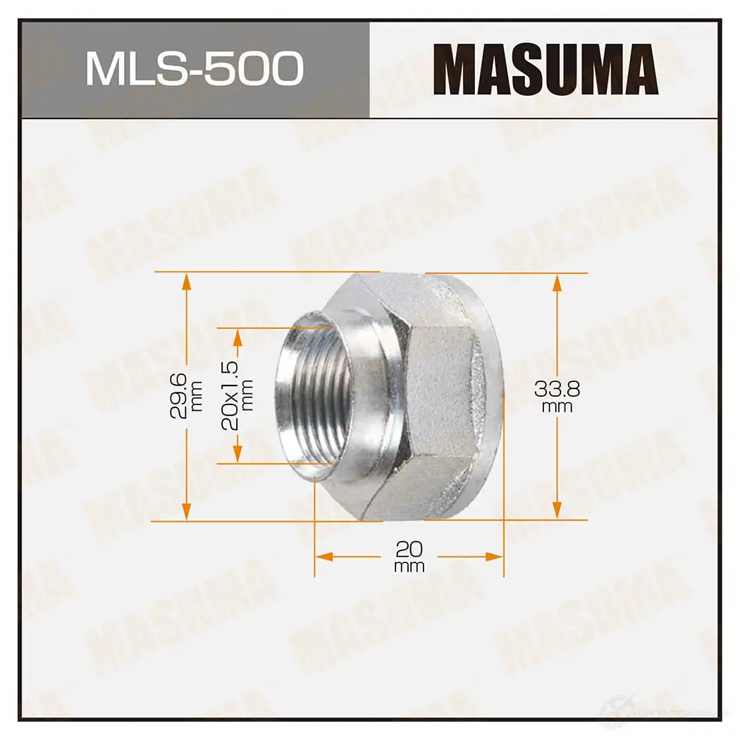 Гайка ШРУСа M20x1.5(R) под ключ 30 MASUMA 1422883014 TI24E O FRN50 MLS500 изображение 0