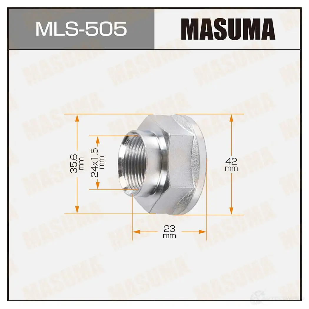 Гайка ШРУСа M24x1.5(R) под ключ 36 MASUMA MLS505 43Z3M R MP98WU 1422883009 изображение 0