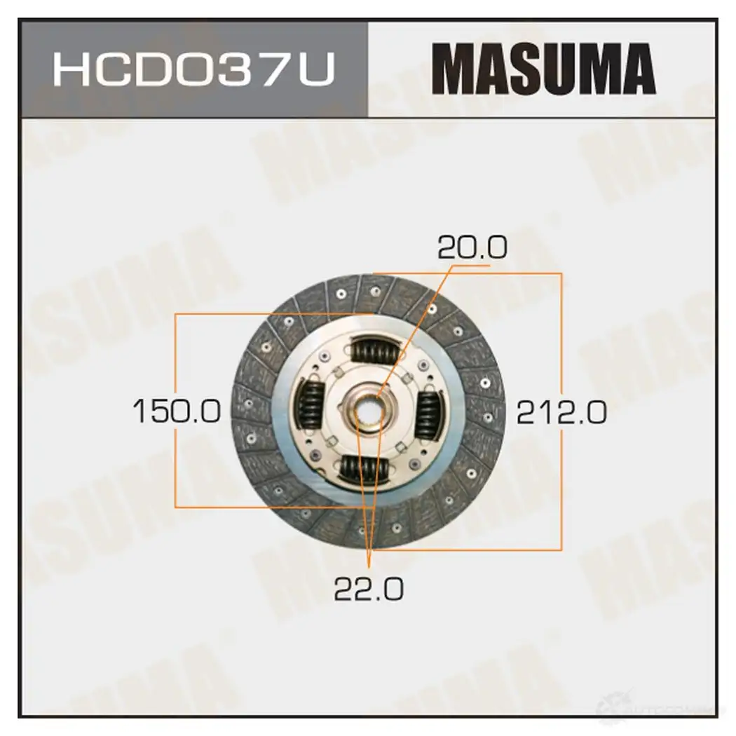 Диск сцепления MASUMA HCD037U 1422881915 9A A580L изображение 0