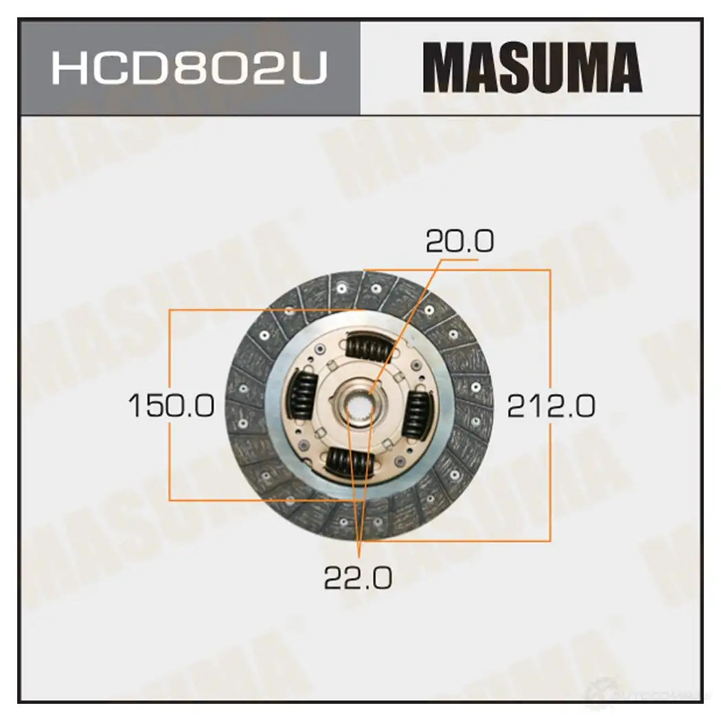 Диск сцепления MASUMA HCD802U A99 X8 1422881914 изображение 0