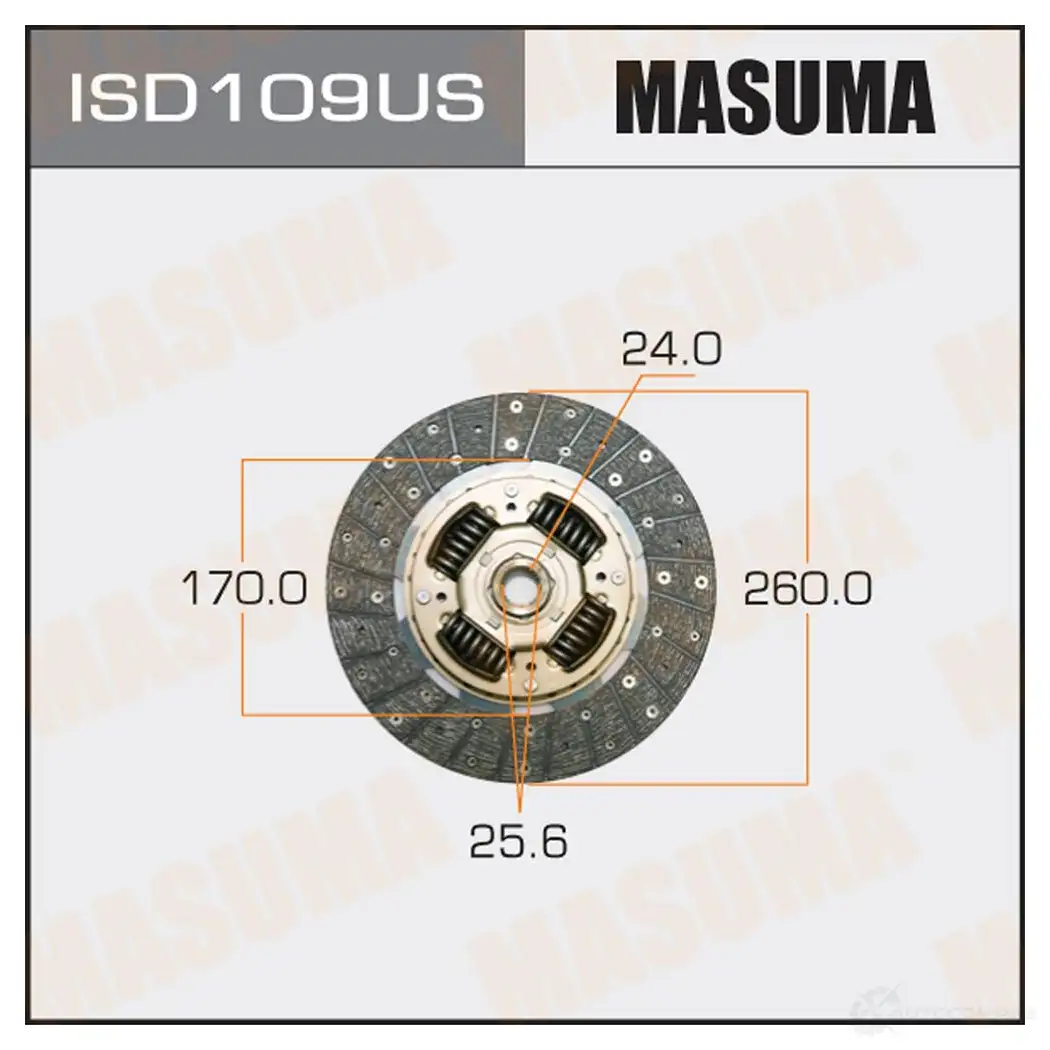 Диск сцепления MASUMA PI4O EGF 1422881775 ISD109US