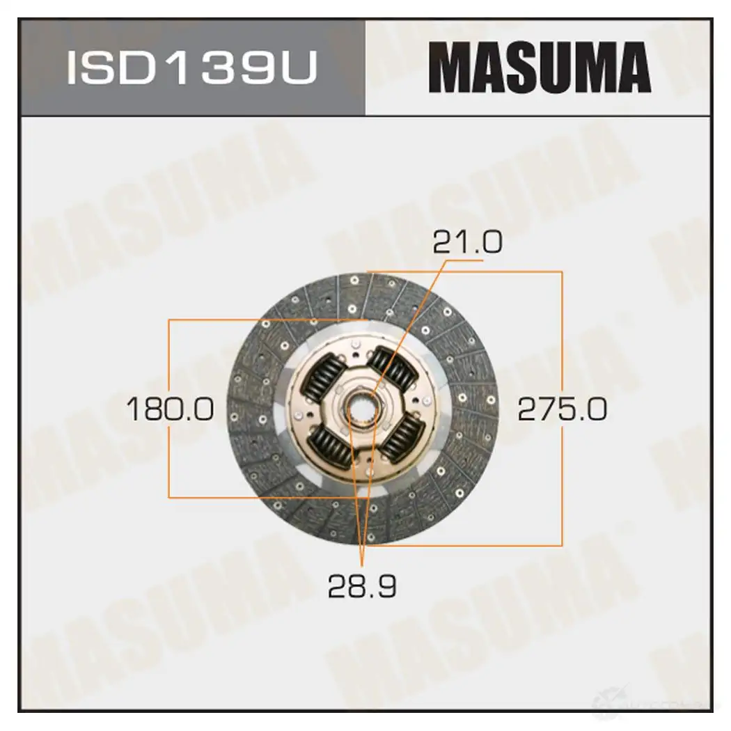 Диск сцепления MASUMA ISD139U R EG1F 1422881946