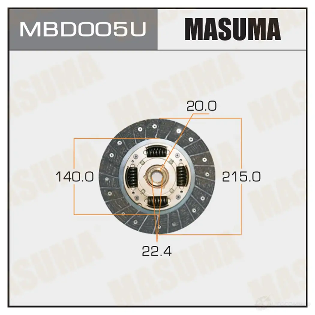 Диск сцепления MASUMA 7BBA 1S 1422881944 MBD005U изображение 0