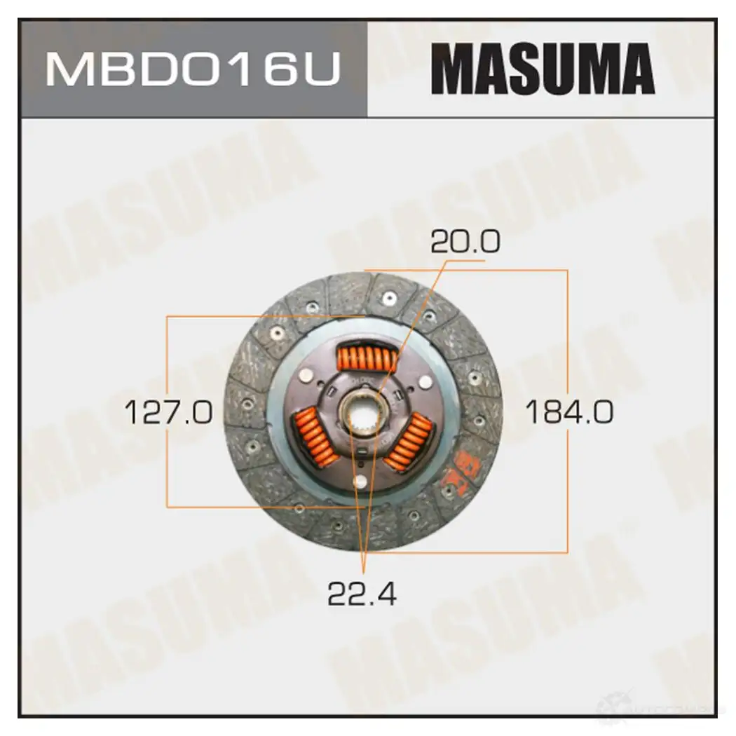 Диск сцепления MASUMA MBD016U 1422881942 428P 9O изображение 0