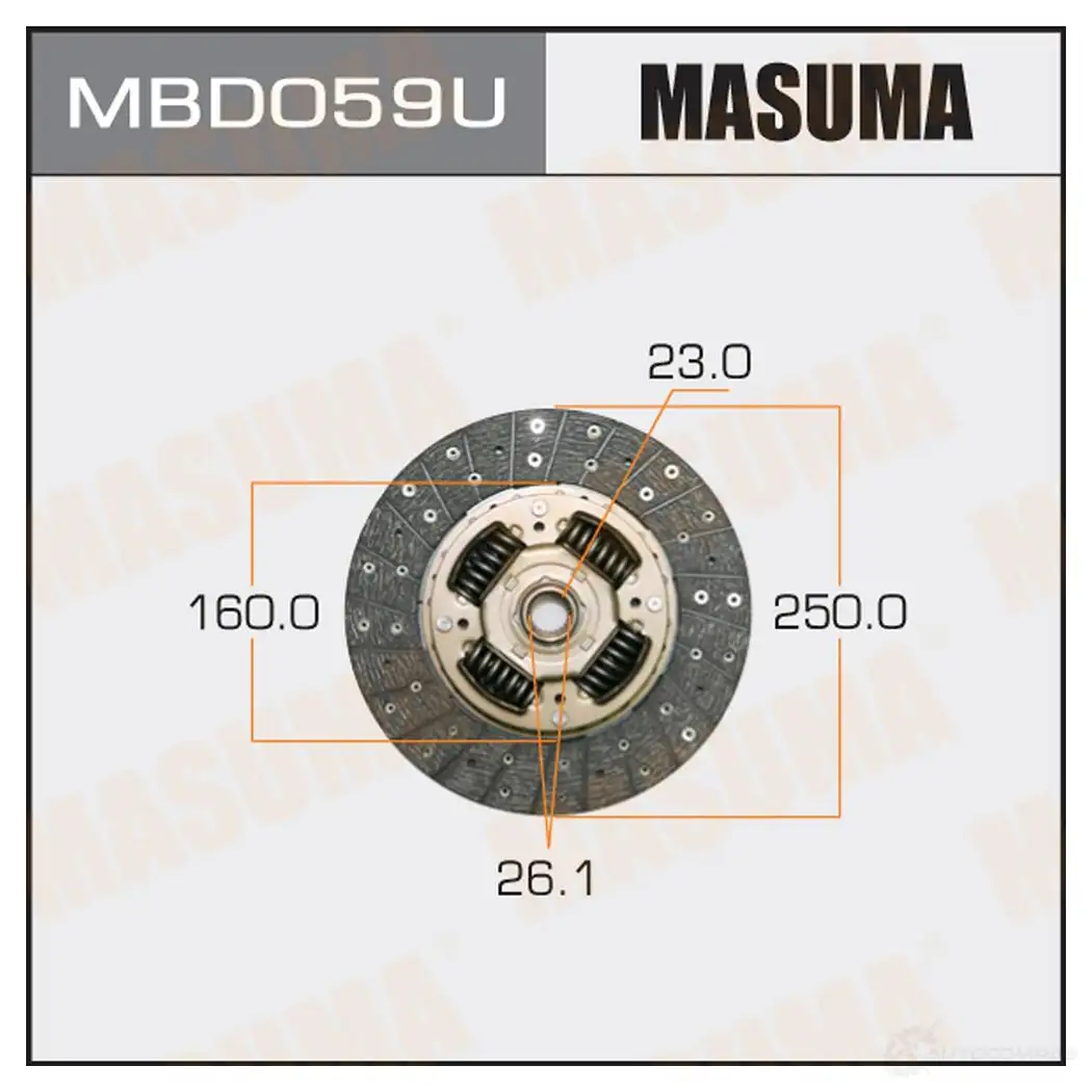 Диск сцепления MASUMA 9J4 4V 1422881770 MBD059U изображение 0