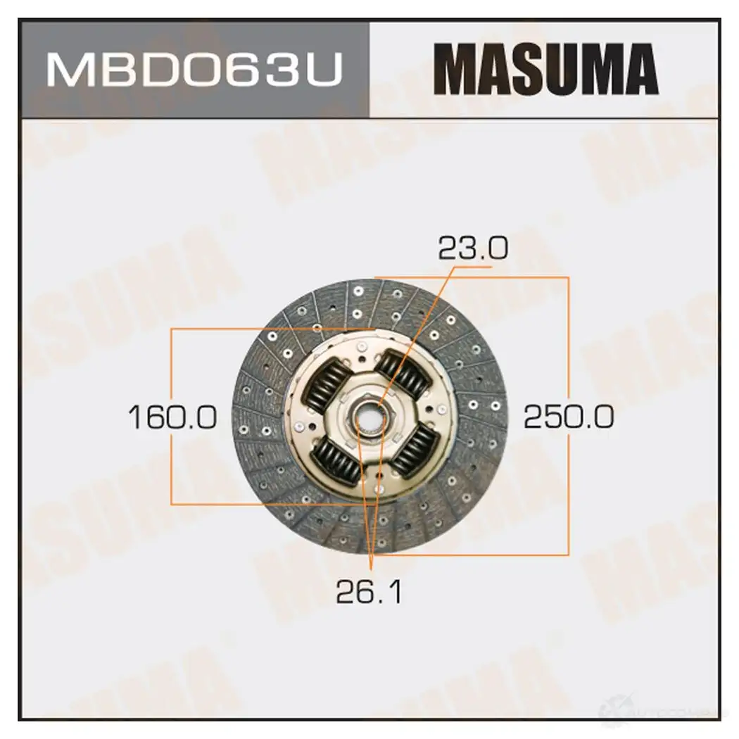 Диск сцепления MASUMA 10 CBH 1422881769 MBD063U изображение 0