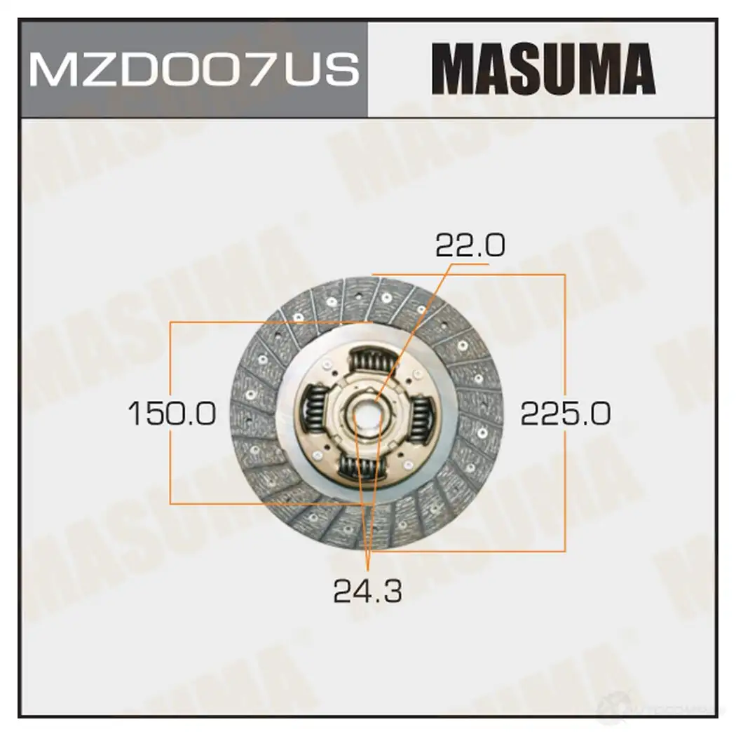 Диск сцепления MASUMA MZD007US 1422881933 B9MHW 12
