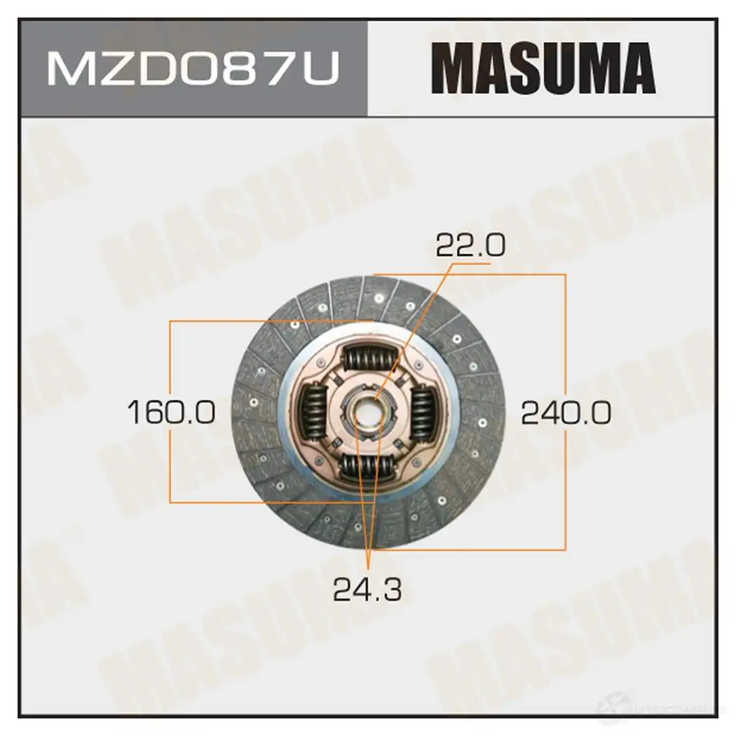 Диск сцепления MASUMA 1Z4 387Z MZD087U 1422881909