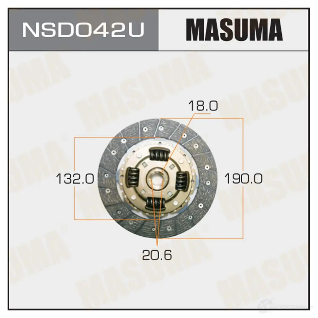 Диск сцепления MASUMA 1422881889 NSD042U U1 2AJ9 изображение 0