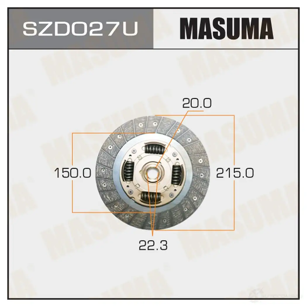Диск сцепления MASUMA RN8GR E 1422881879 SZD027U изображение 0