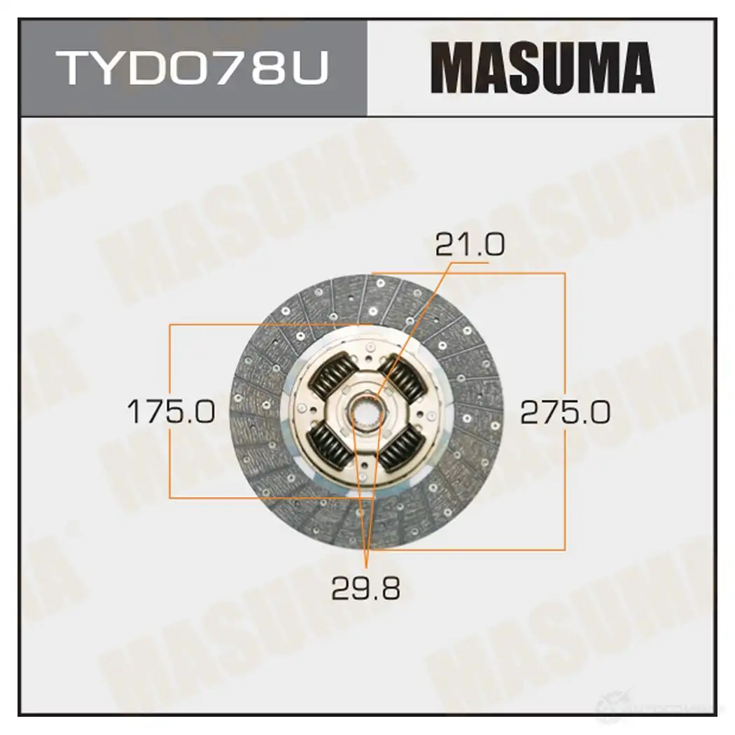 Диск сцепления MASUMA TYD078U 1422881871 3T TKD изображение 0
