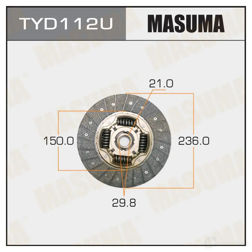 Диск сцепления MASUMA EM10O 9U TYD112U 1422881819 изображение 0