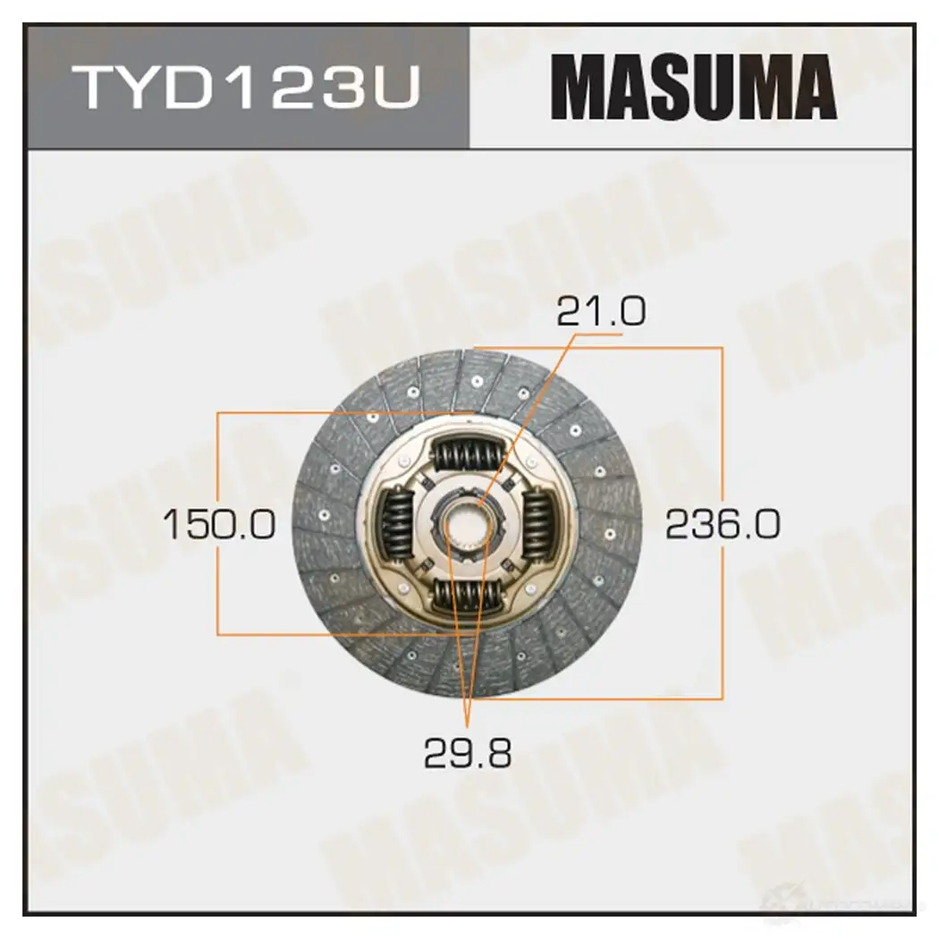Диск сцепления MASUMA Q ZNX7 1422881814 TYD123U изображение 0