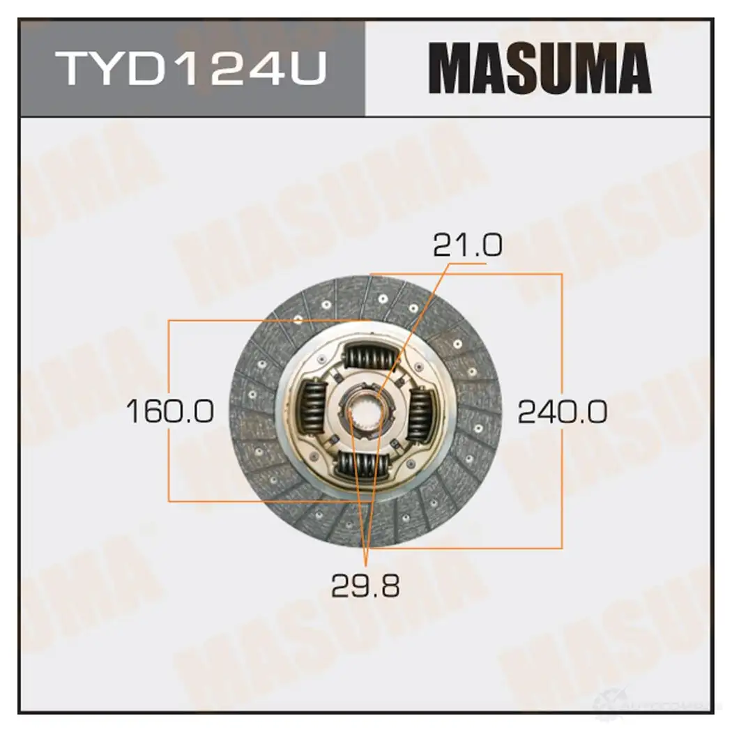 Диск сцепления MASUMA TYD124U 1422881813 YG49J YF изображение 0