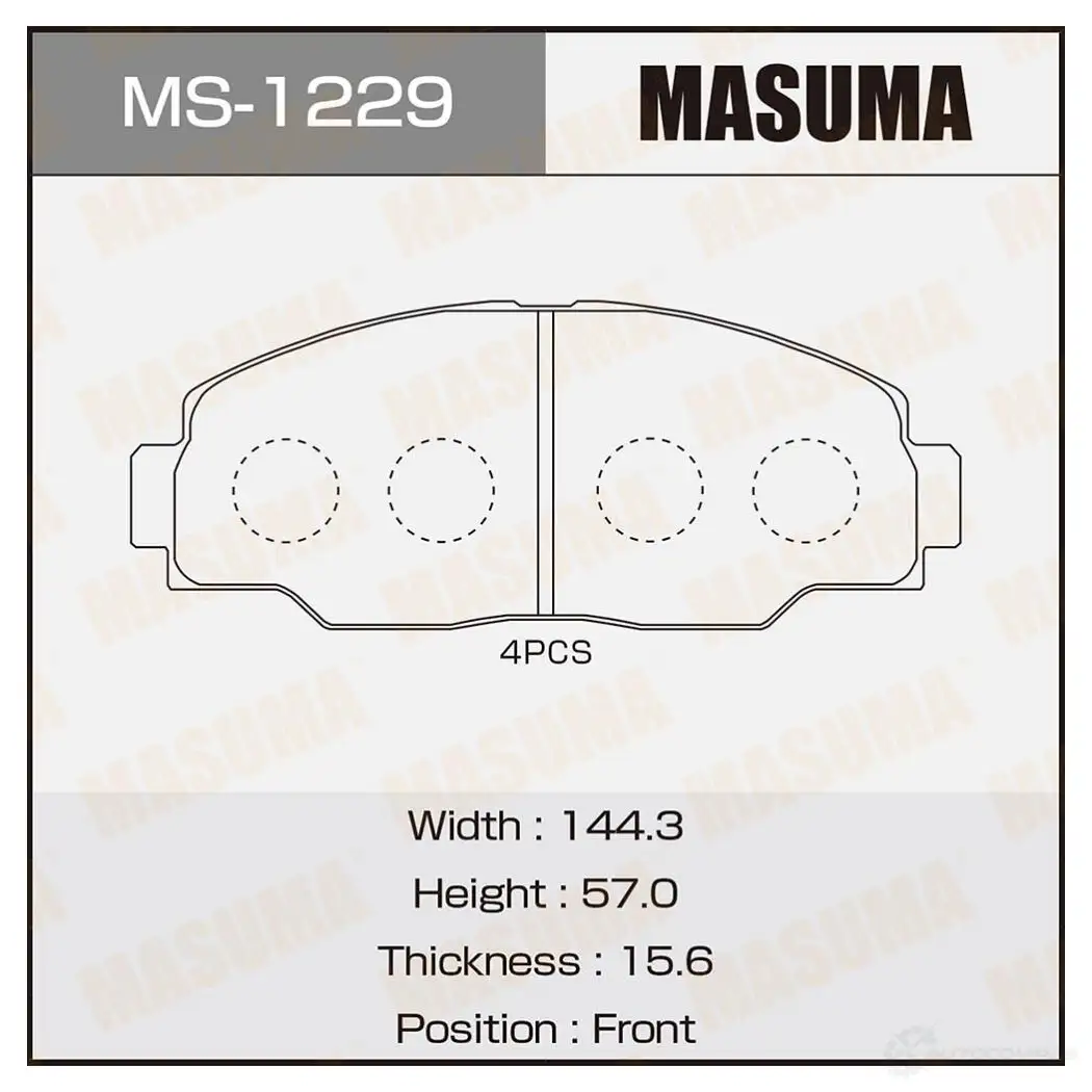Колодки тормозные дисковые MASUMA DAXY U2 4560116001229 MS-1229 1422881744