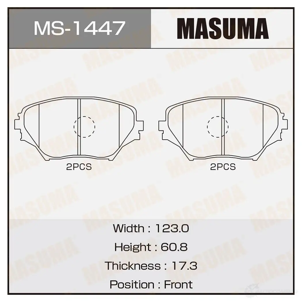 Колодки тормозные дисковые MASUMA KXLHY M 4560116721955 1420576948 MS-1447 изображение 0