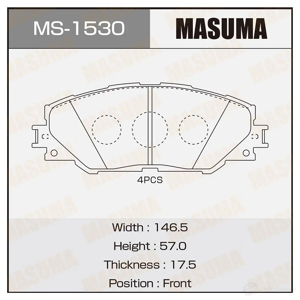 Колодки тормозные дисковые MASUMA 4560116722426 1420576959 RUOP 9KA MS-1530 изображение 0