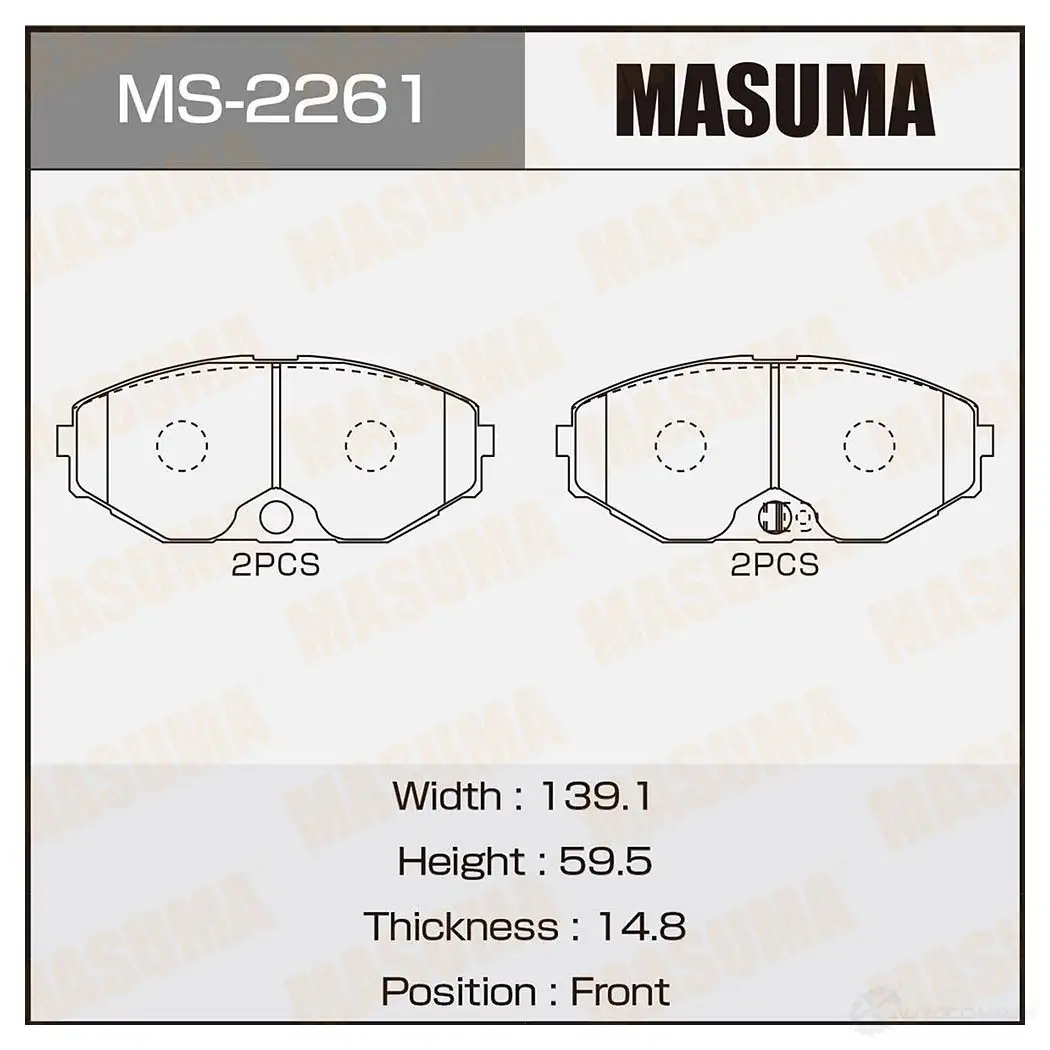 Колодки тормозные дисковые MASUMA 4560116720927 MS-2261 6P SBBW 1420577014 изображение 0