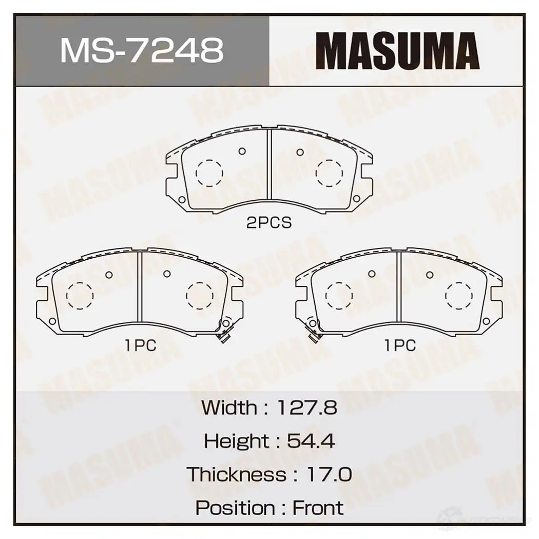 Колодки тормозные дисковые MASUMA MS-7248 32 CAK 1420577057 4560116007248 изображение 0
