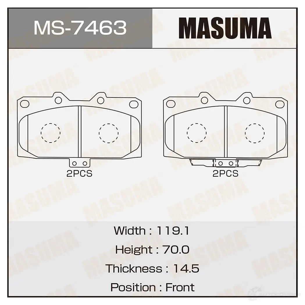 Колодки тормозные дисковые MASUMA ZW KLSR MS-7463 4560116721856 1420576947 изображение 0