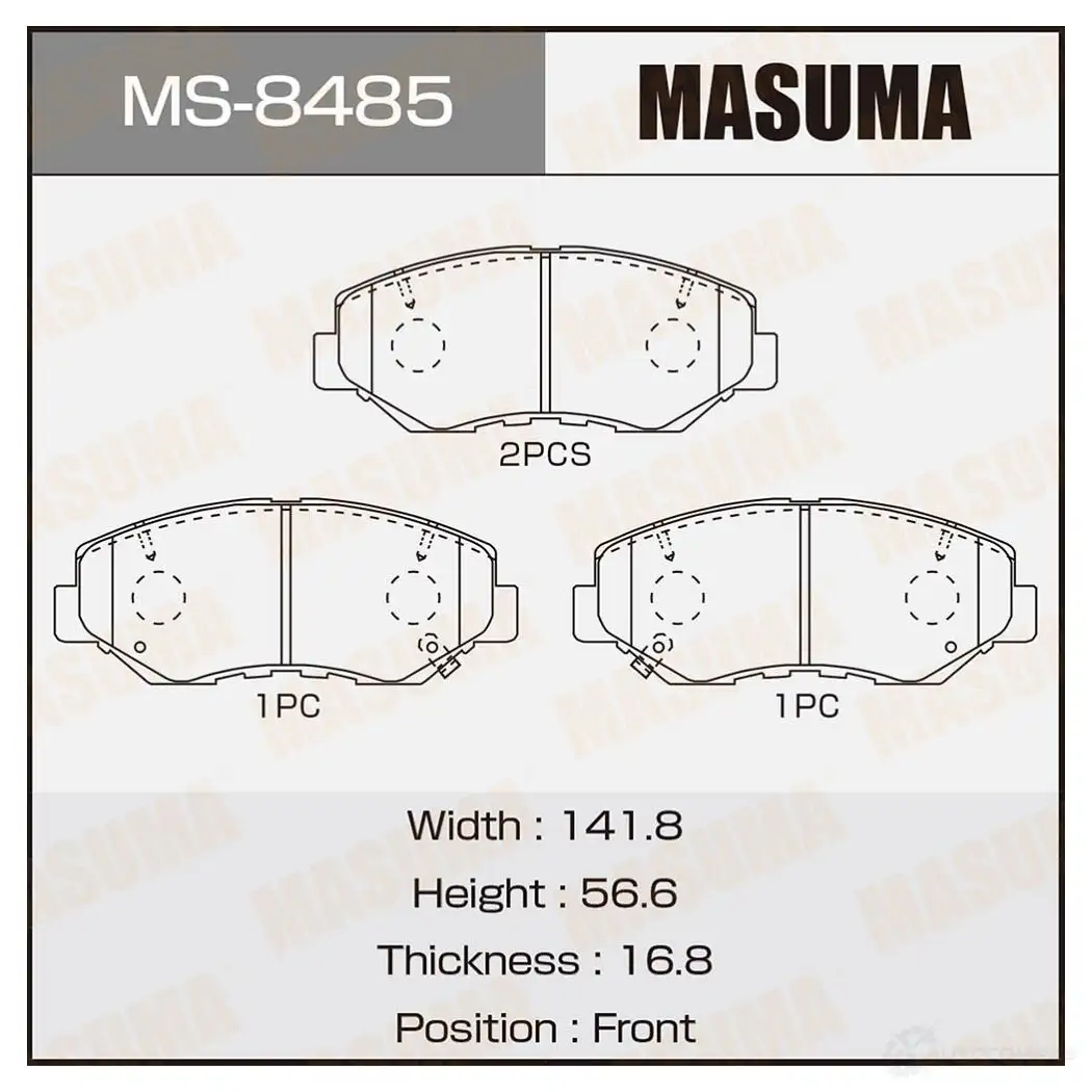 Колодки тормозные дисковые MASUMA QK RQSR 1420577368 4560116722044 MS-8485 изображение 0