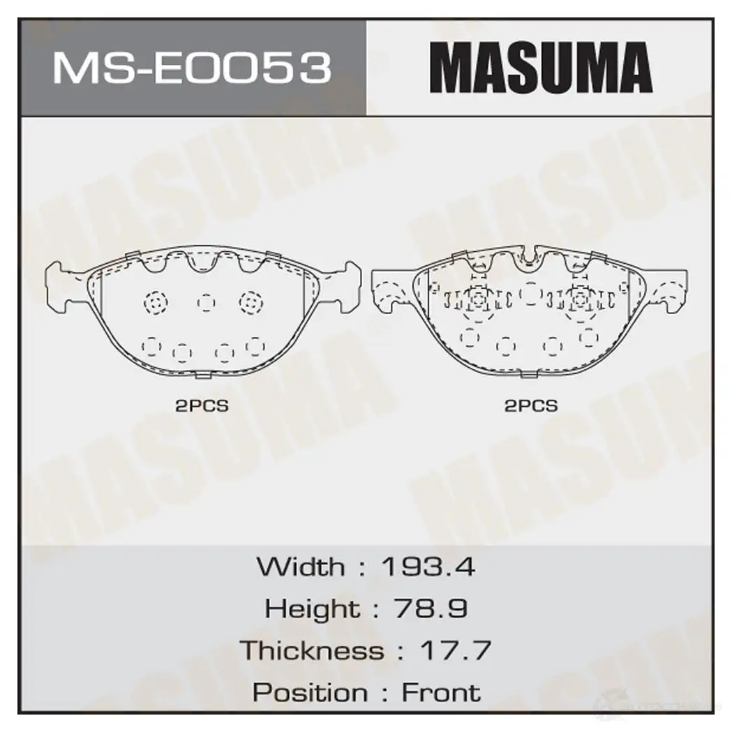 Колодки тормозные дисковые MASUMA IF8A7I 0 MS-E0053 1439698676 изображение 0