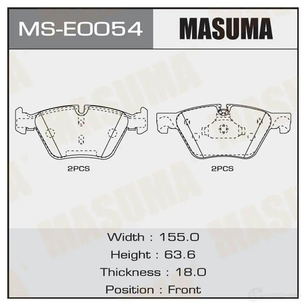 Колодки тормозные дисковые MASUMA 8 0H21 1439698677 MS-E0054