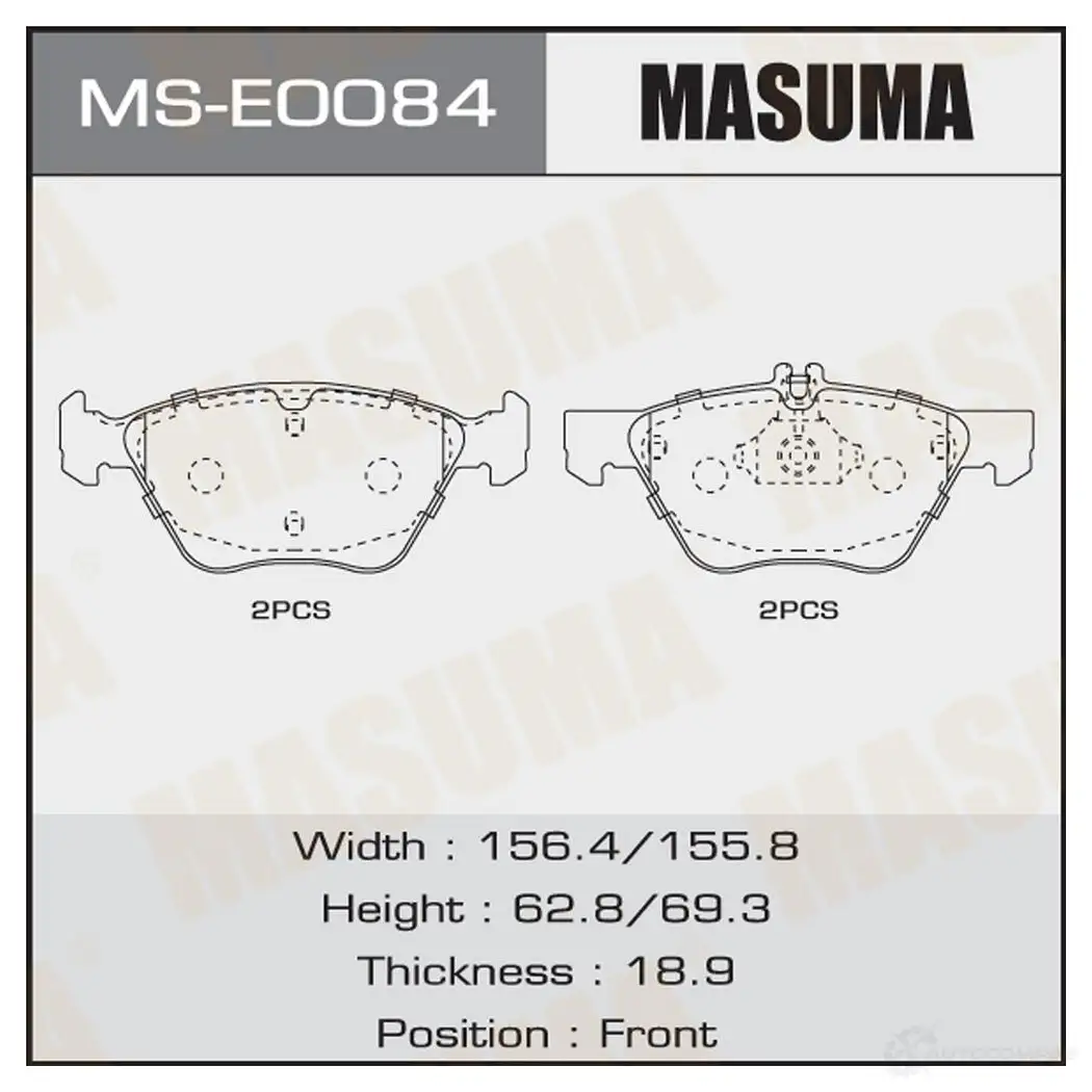 Колодки тормозные дисковые MASUMA 1439698689 MS-E0084 7 17NG2