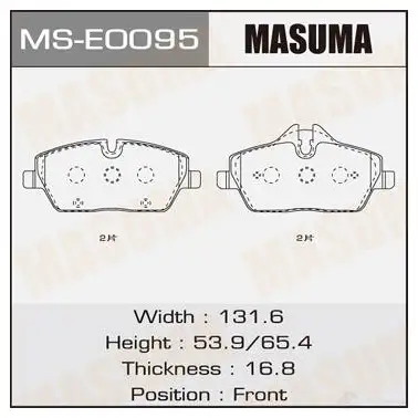 Колодки тормозные дисковые MASUMA MS-E0095 PKKL9 1A 1439698695 изображение 0