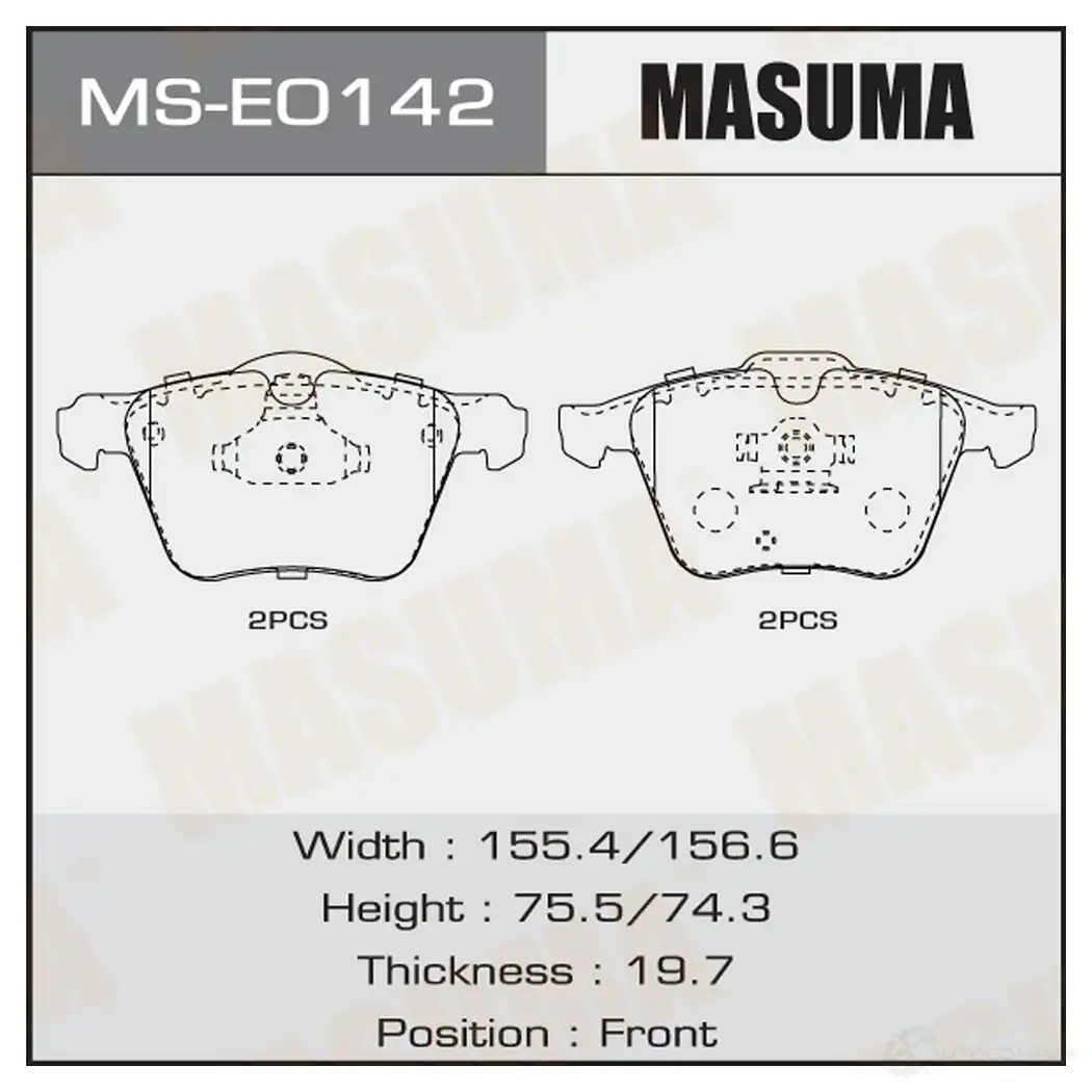 Колодки тормозные дисковые MASUMA MS-E0142 1439698711 6 OFXFPO