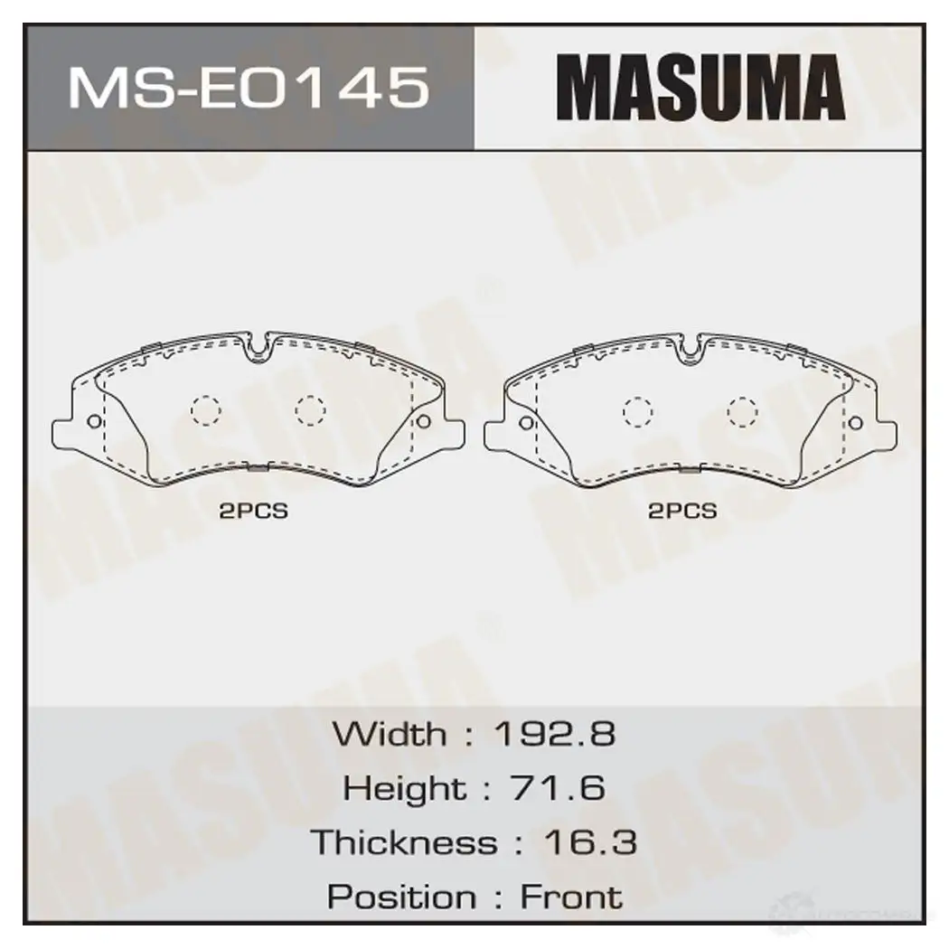 Колодки тормозные дисковые MASUMA 958 Z4 1439698712 MS-E0145 изображение 0