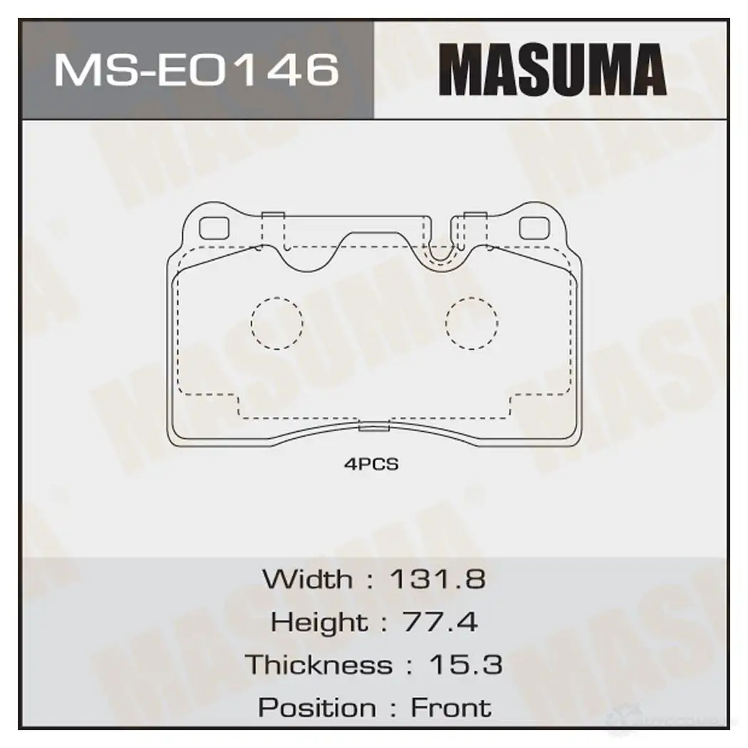 Колодки тормозные дисковые MASUMA MS-E0146 1439698713 I5V GW9 изображение 0