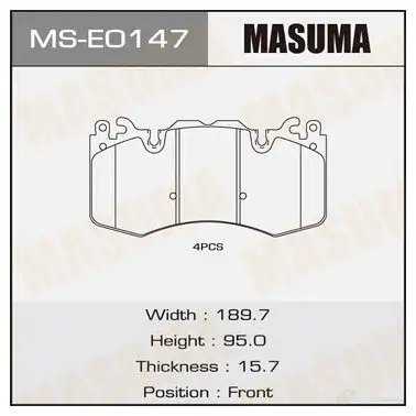 Колодки тормозные дисковые MASUMA 1439698714 FI C9A MS-E0147 изображение 0