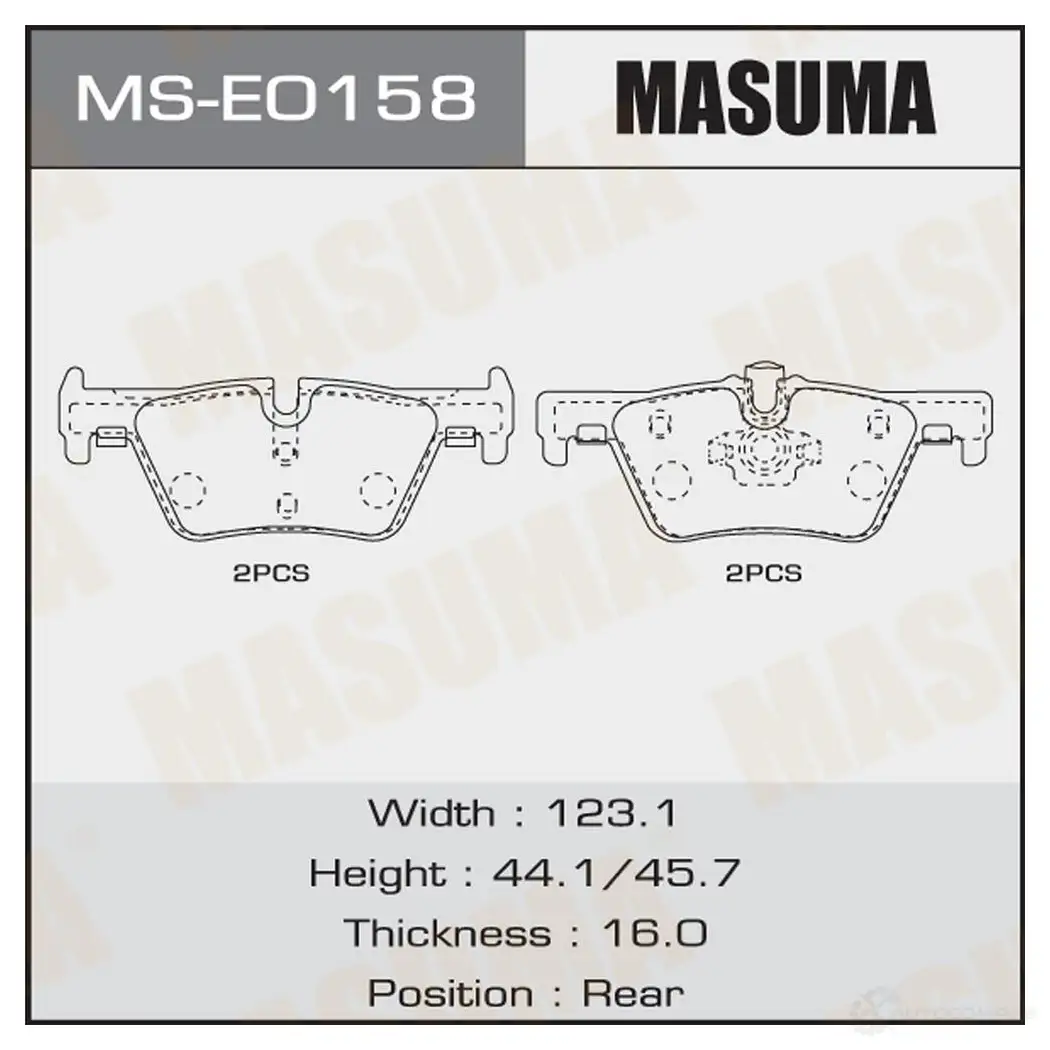 Колодки тормозные дисковые MASUMA UWS MI 1439698719 MS-E0158 изображение 0