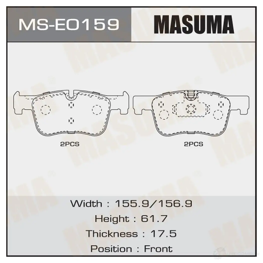 Колодки тормозные дисковые MASUMA S0 UR36 1439698720 MS-E0159 изображение 0
