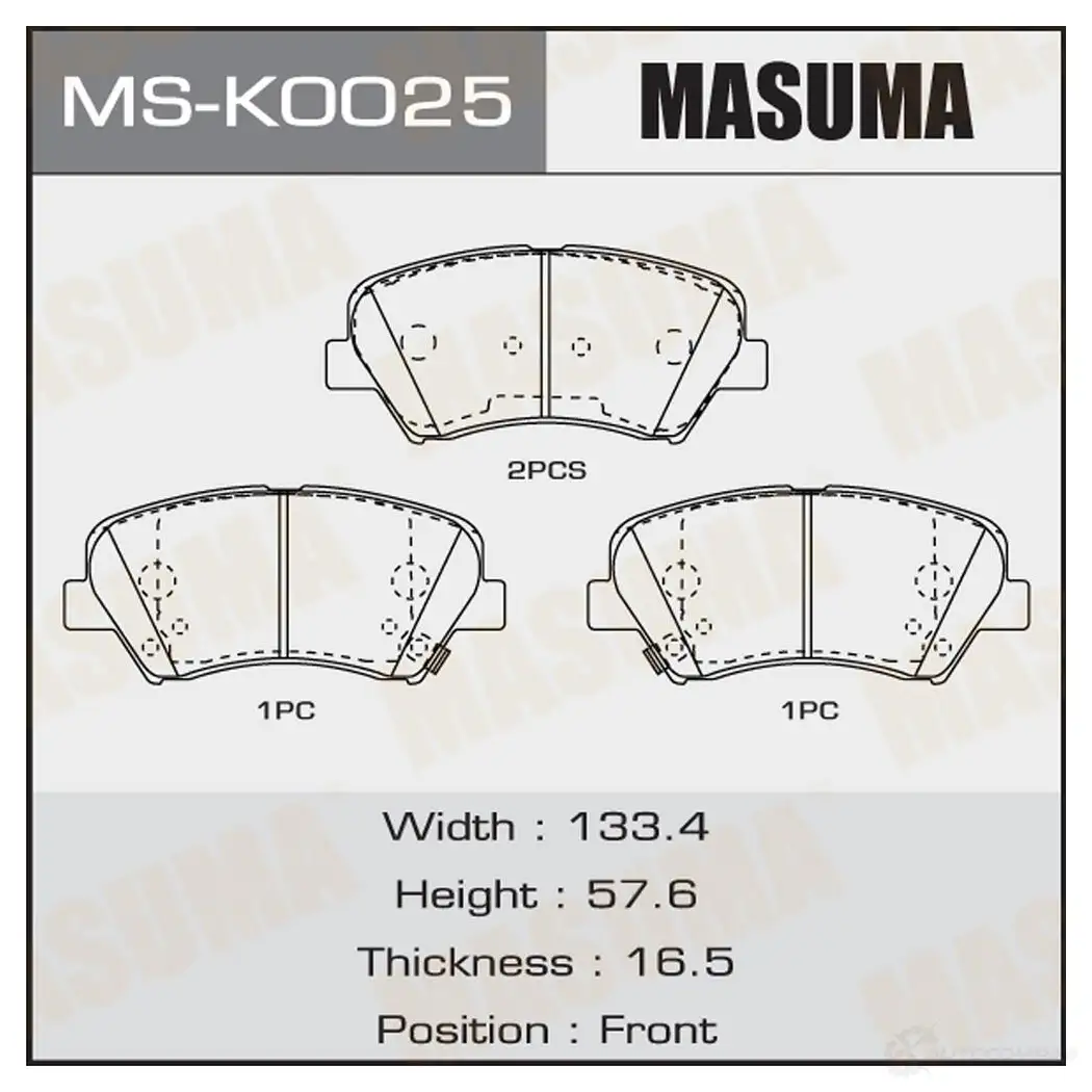 Колодки тормозные дисковые MASUMA 85 M1S 1420939819 4560116723874 MS-K0025 изображение 0