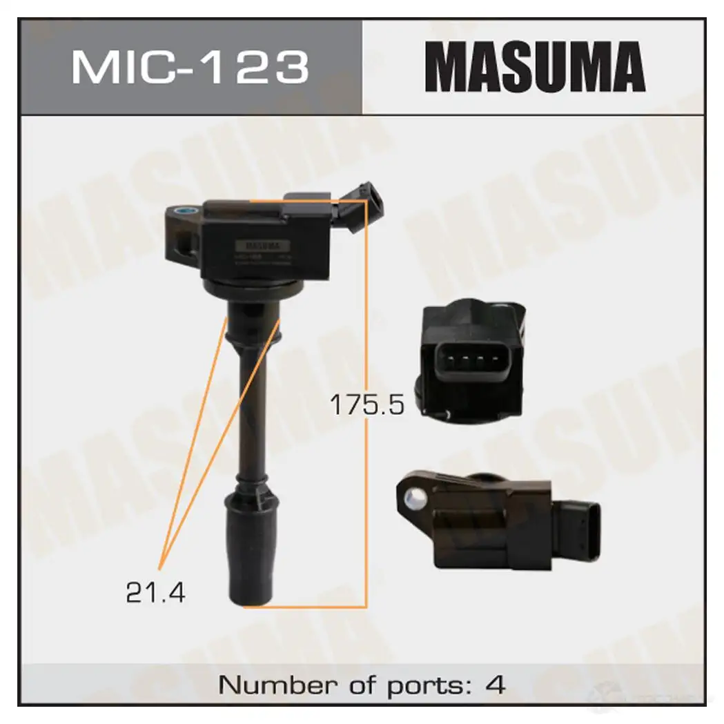 Катушка зажигания MASUMA 1422887706 MIC-123 IQ44 Y3H изображение 0