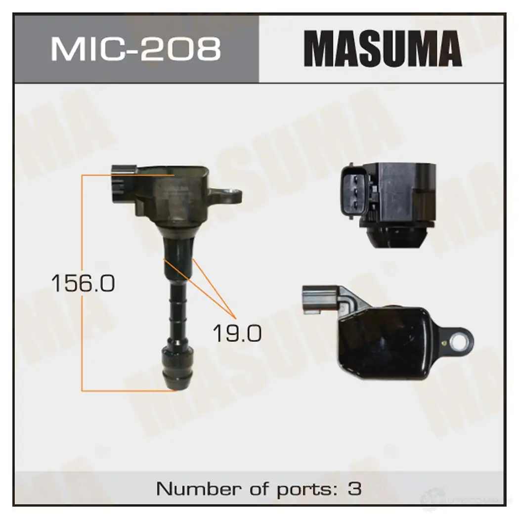 Катушка зажигания MASUMA 1420577698 MIC-208 5JH4Z W изображение 0