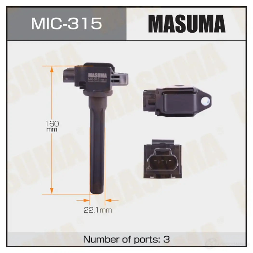 Катушка зажигания MASUMA 1439698336 MIC-315 T7KQ2L C изображение 0