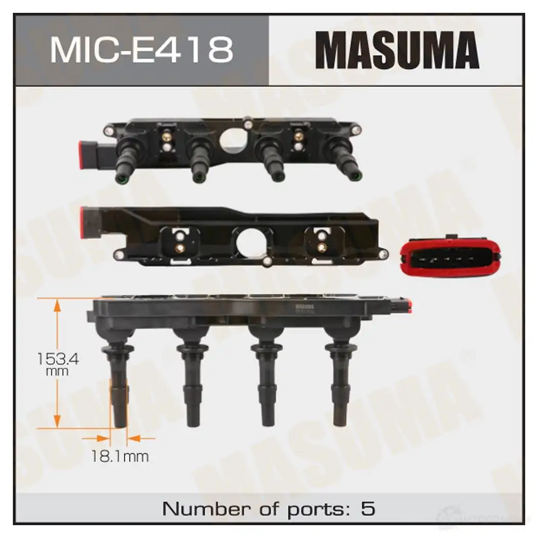 Катушка зажигания MASUMA 1439698344 MIC-E418 KT35I W изображение 0