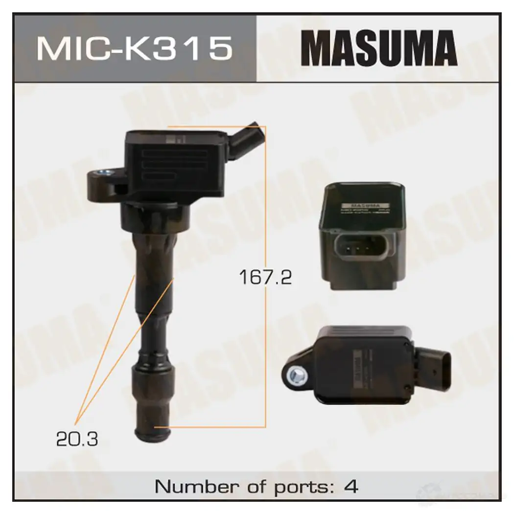 Катушка зажигания MASUMA 1422887560 QD SCW7 MIC-K315 изображение 0