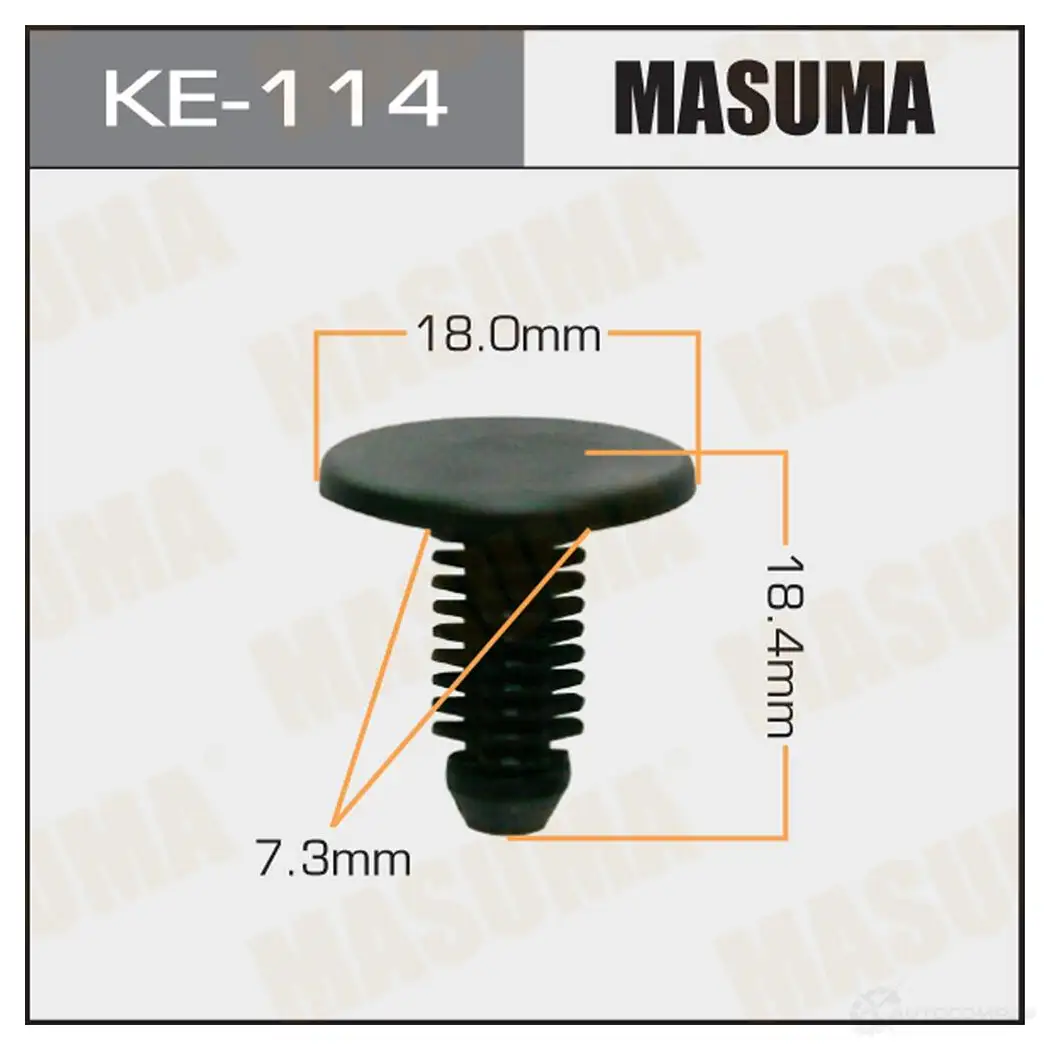 Клипса пластиковая MASUMA 1422886809 KE-114 JSBKPB N