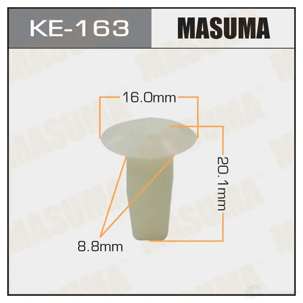 Клипса пластиковая MASUMA KE-163 1422886667 466M 4L