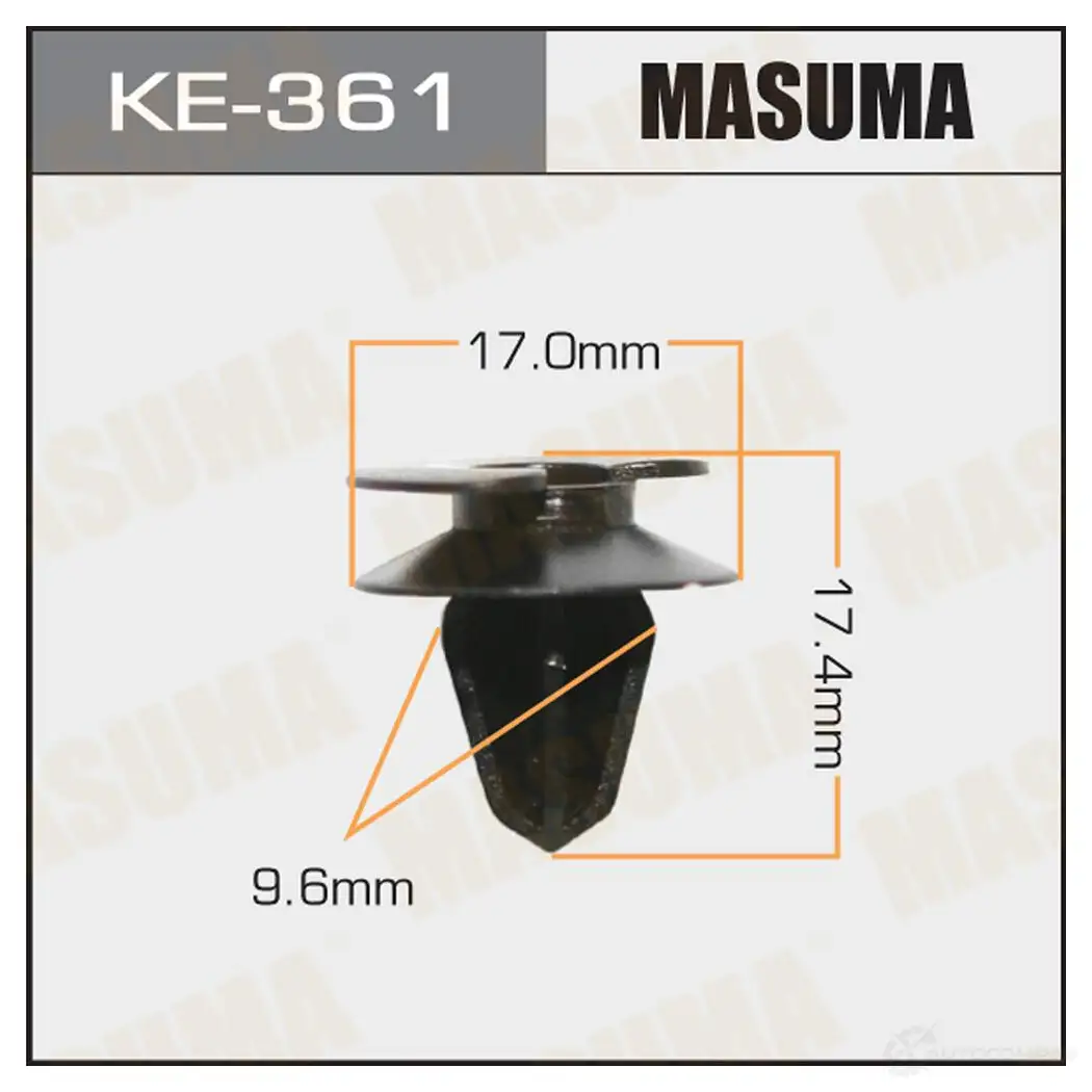 Клипса пластиковая MASUMA 1M MDEF3 KE-361 1422886761 изображение 0